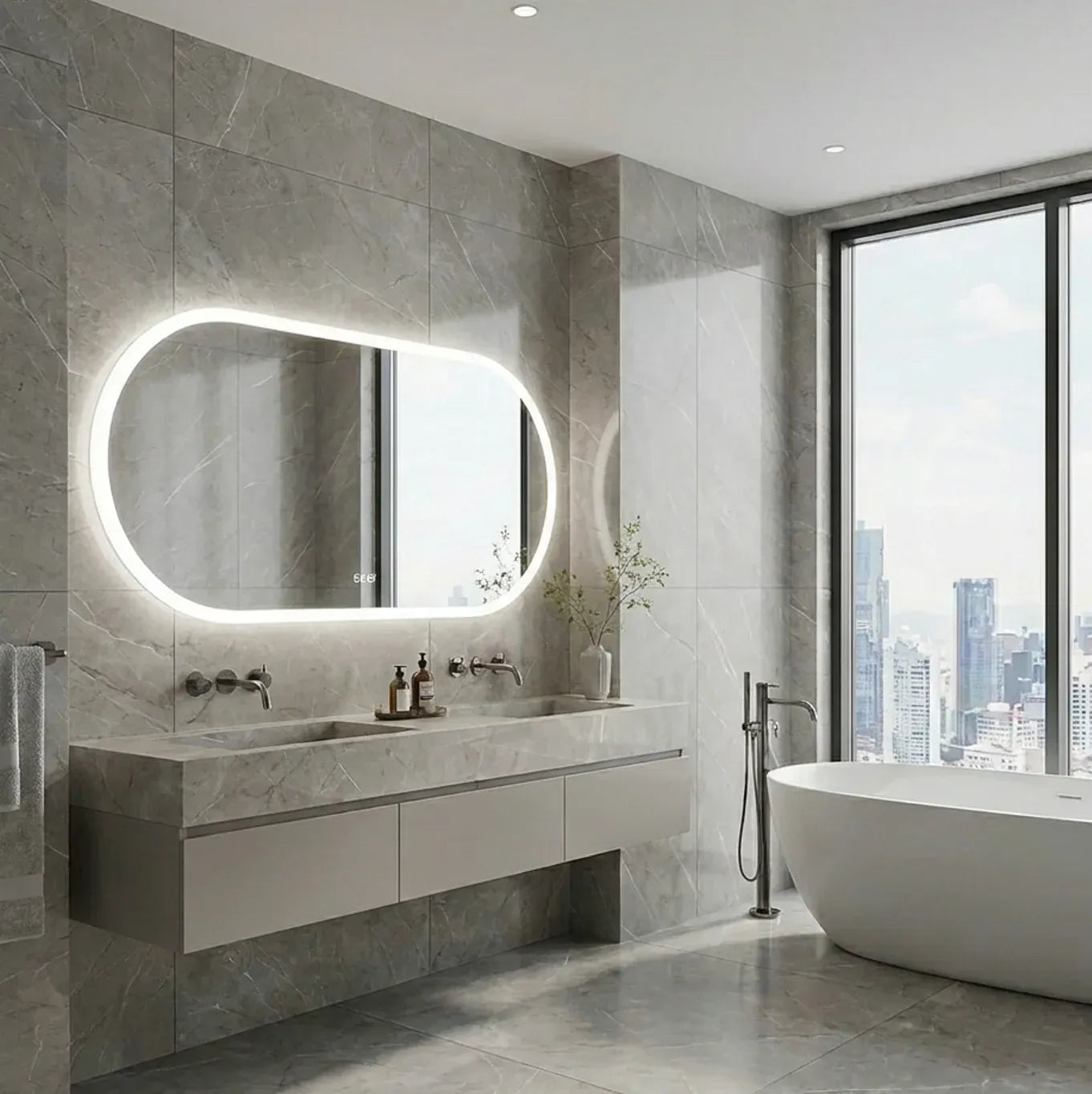 Interior Ave - 60 x 120cm Oval Frameless LED Bathroom Mirror