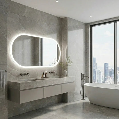 Interior Ave - 60 x 120cm Oval Frameless LED Bathroom Mirror