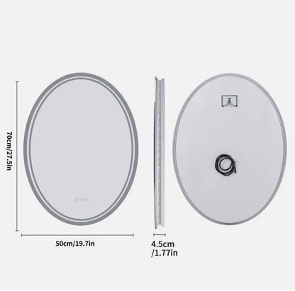 Interior Ave - 50 x 70cm Oval Frameless LED Bathroom Mirror