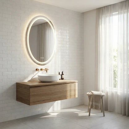 Interior Ave - 60 x 80cm Oval Frameless LED Bathroom Mirror