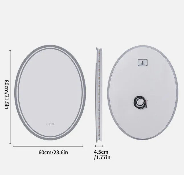 Interior Ave - 60 x 80cm Oval Frameless LED Bathroom Mirror