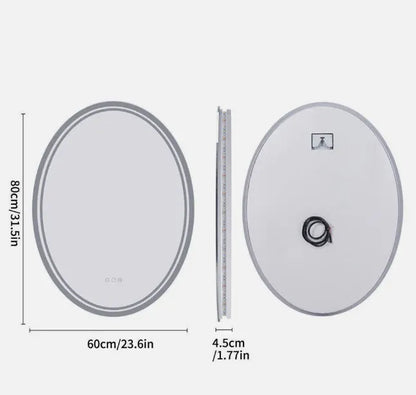 Interior Ave - 60 x 80cm Oval Frameless LED Bathroom Mirror