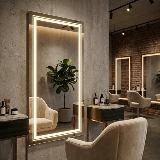 Interior Ave - 100 x 60cm Rectangle Frameless LED Bathroom Mirror-Home &amp; Garden > Decor > Mirrors-PEROZ Accessories