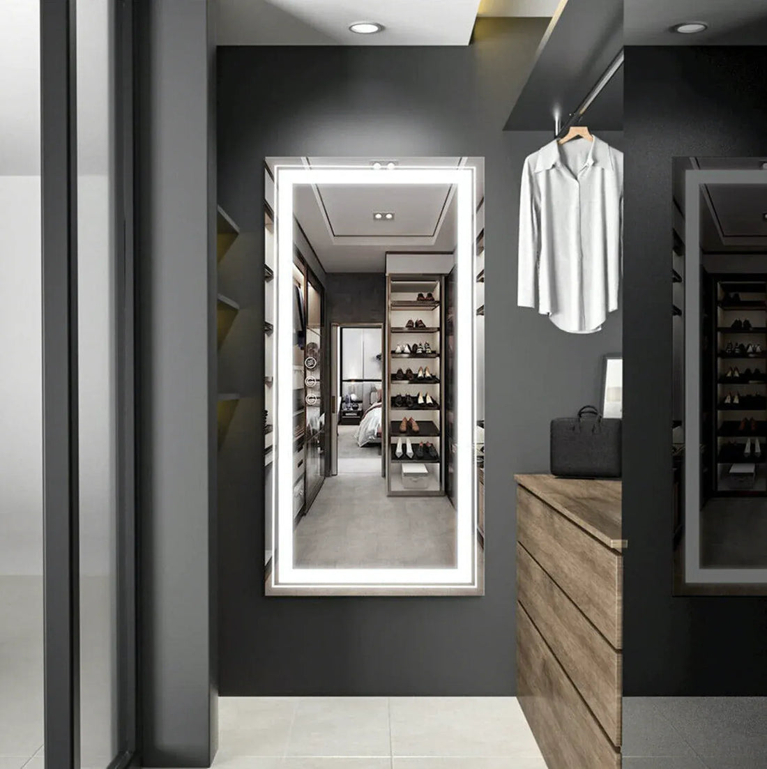 Interior Ave - 100 x 60cm Rectangle Frameless LED Bathroom Mirror-Home &amp; Garden > Decor > Mirrors-PEROZ Accessories