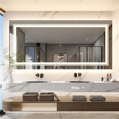 Interior Ave - 120 x 80cm Rectangle Frameless LED Bathroom Mirror-Home &amp; Garden > Decor > Mirrors-PEROZ Accessories