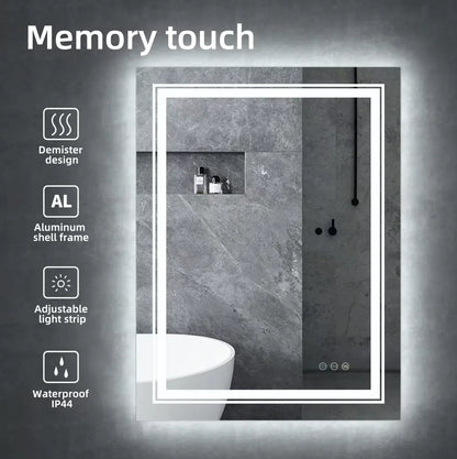 Interior Ave - 120 x 80cm Rectangle Frameless LED Bathroom Mirror-Home &amp; Garden > Decor > Mirrors-PEROZ Accessories
