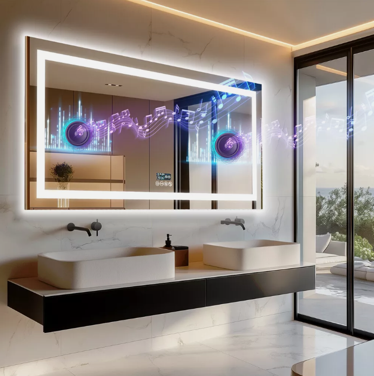 Interior Ave - 80 x 160cm Rectangle Frameless LED Bathroom Mirror – Bluetooth-Home &amp; Garden > Decor > Mirrors-PEROZ Accessories