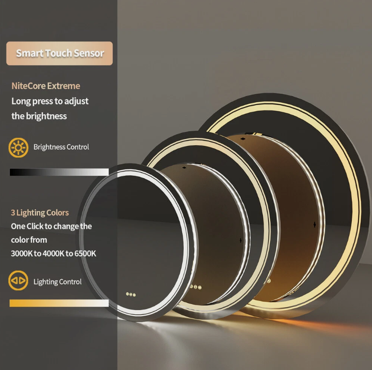 Interior Ave - 60cm Round Frameless LED Bathroom Mirror-Home &amp; Garden > Decor > Mirrors-PEROZ Accessories