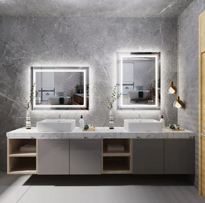 Interior Ave - 70 x 90cm Rectangle Frameless LED Bathroom Mirror-Home &amp; Garden > Decor > Mirrors-PEROZ Accessories