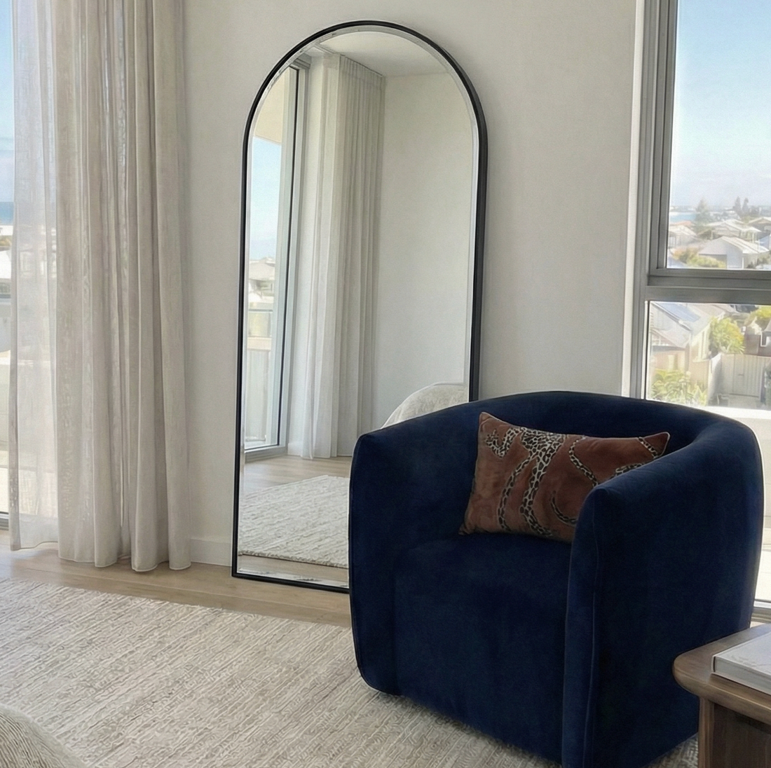Interior Ave - Halo Arched Floor Length Mirror – Black | Signature Series-Home &amp; Garden > Decor > Mirrors-PEROZ Accessories