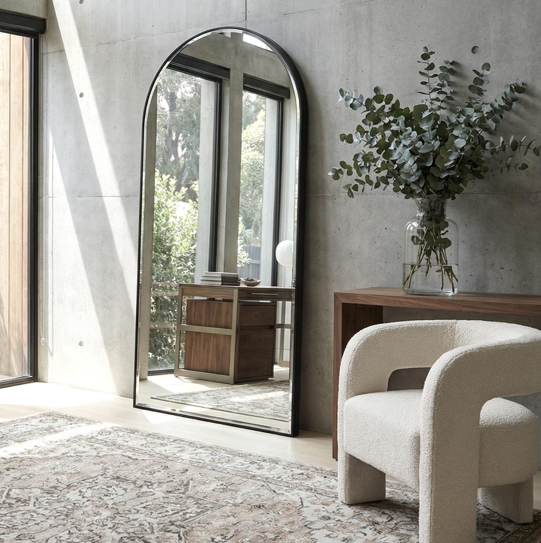 Interior Ave - Halo Arched Floor Length Mirror – Black | Signature Series-Home &amp; Garden > Decor > Mirrors-PEROZ Accessories