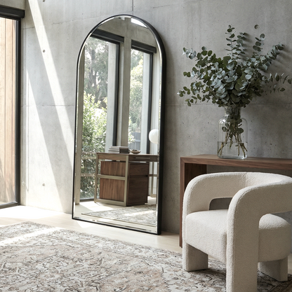 Interior Ave - Halo Arched Floor Length Mirror – Black | Signature Series-Home &amp; Garden > Decor > Mirrors-PEROZ Accessories