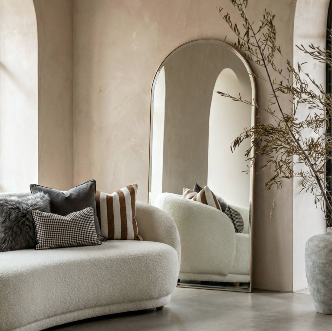 Interior Ave - Halo Arched Floor Length Mirror – Gold | Signature Series-Home &amp; Garden > Decor > Mirrors-PEROZ Accessories