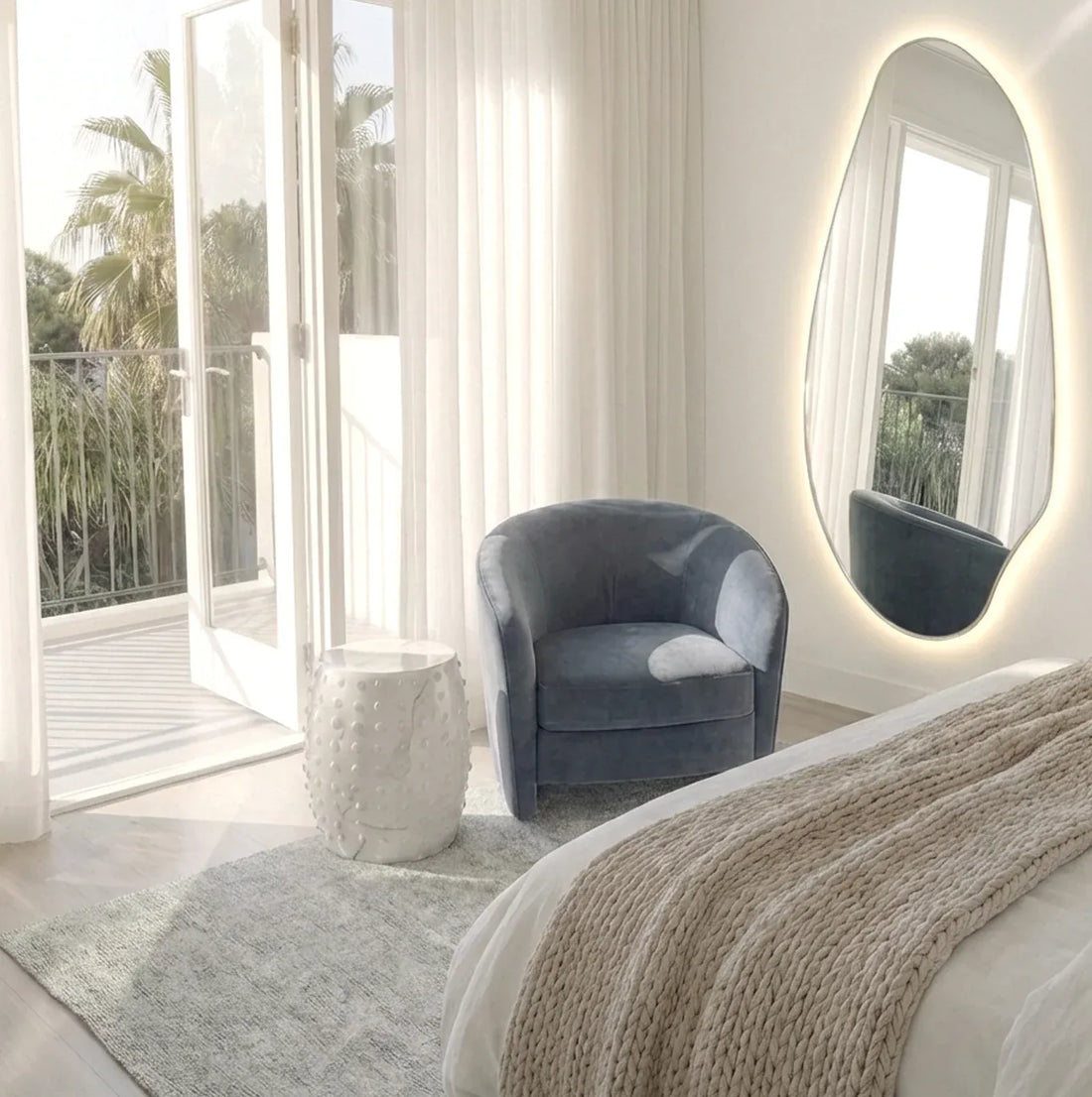 Interior Ave - Jewel Irregular LED Wall Mirror – Backlit Statement Mirror-Home &amp; Garden > Decor > Mirrors-PEROZ Accessories