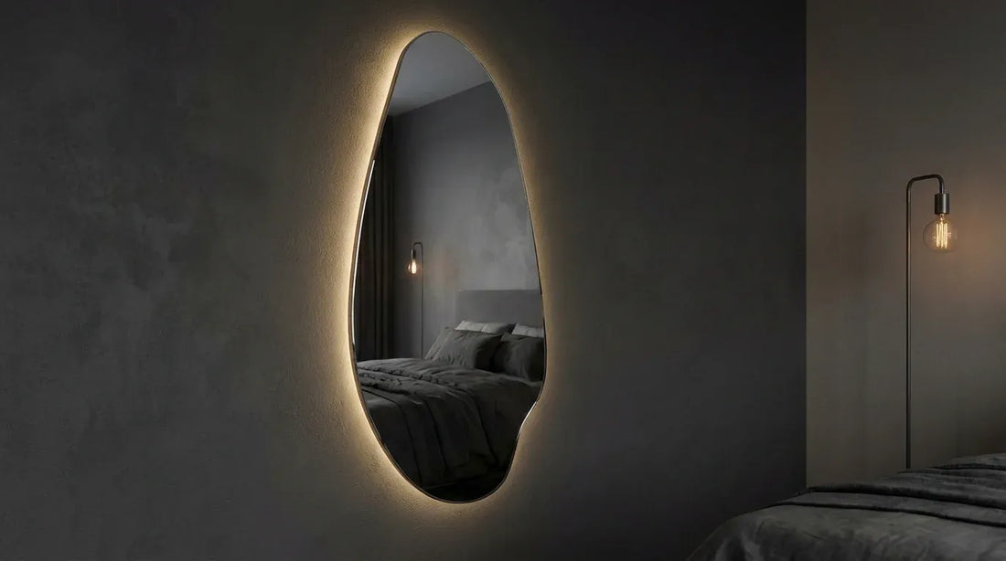 Interior Ave - Jewel Irregular LED Wall Mirror – Backlit Statement Mirror-Home &amp; Garden > Decor > Mirrors-PEROZ Accessories