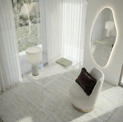 Interior Ave - Opal Irregular LED Wall Mirror – Backlit Statement Mirror-Home &amp; Garden > Decor > Mirrors-PEROZ Accessories