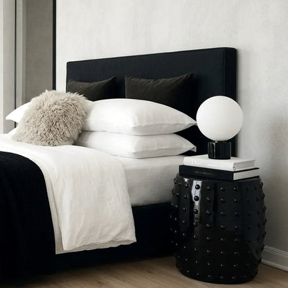 Interior Ave - Atelier Noir Studded Side Table - Black-Furniture > Living Room > Side Tables-PEROZ Accessories