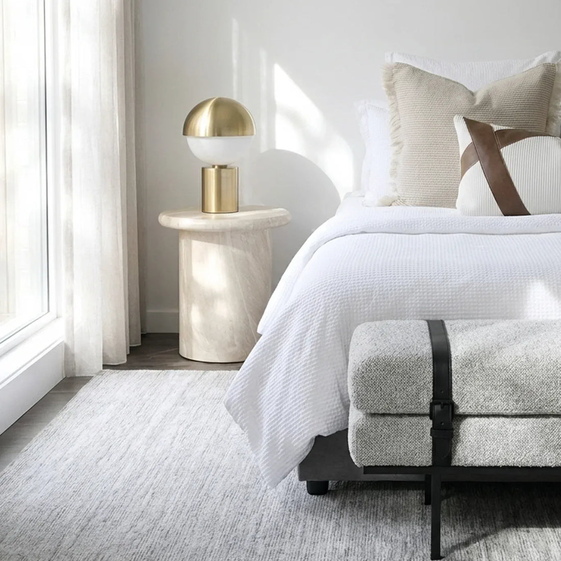Interior Ave - Nobu Sculptural Stone Side Table - Matte Natural Stone-Furniture > Living Room > Side Tables-PEROZ Accessories
