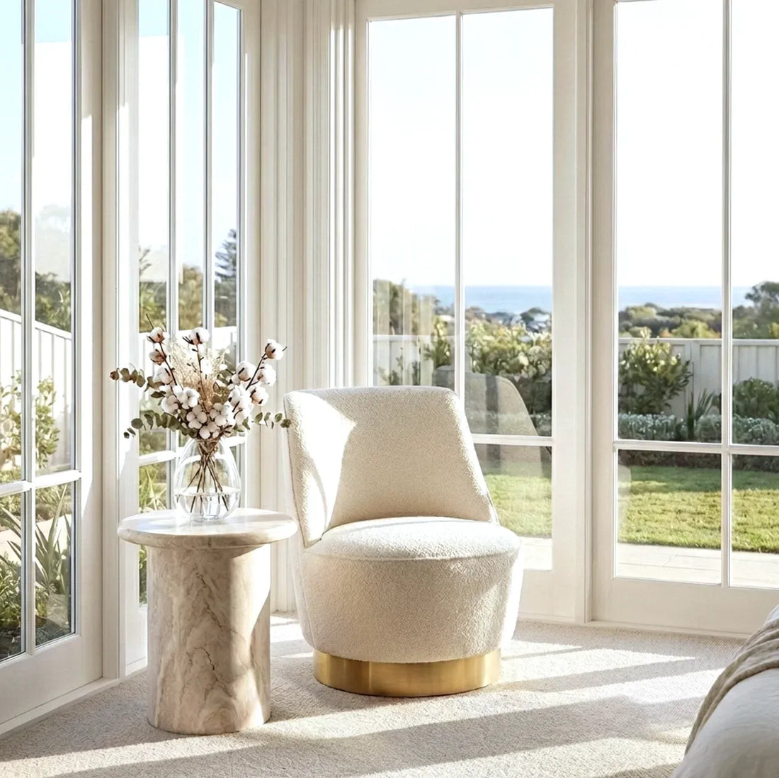 Interior Ave - Nobu Sculptural Stone Side Table - Matte Natural Stone-Furniture > Living Room > Side Tables-PEROZ Accessories