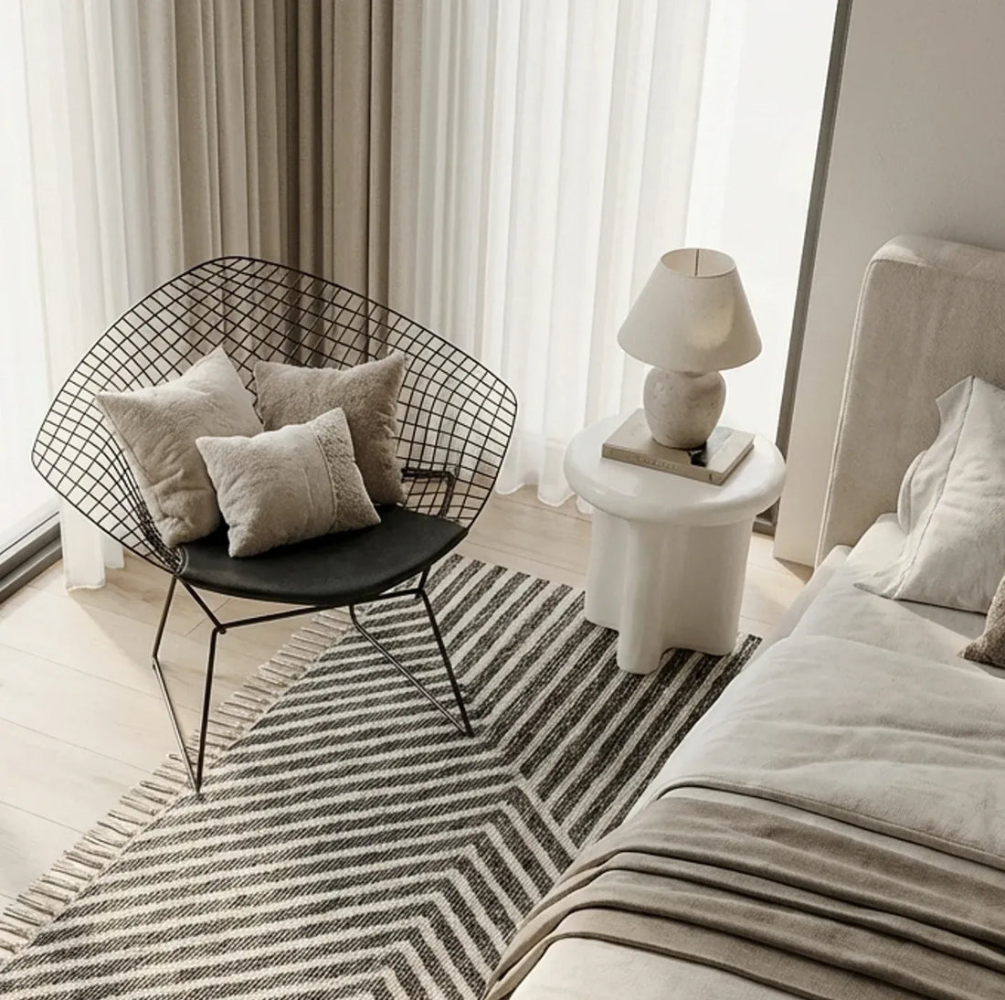 Interior Ave - Santorini Stone Side Table - Ivory-Furniture > Living Room > Side Tables-PEROZ Accessories