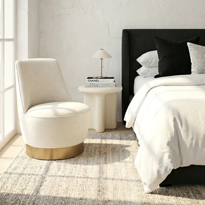 Interior Ave - Santorini Stone Side Table - Ivory-Furniture > Living Room > Side Tables-PEROZ Accessories