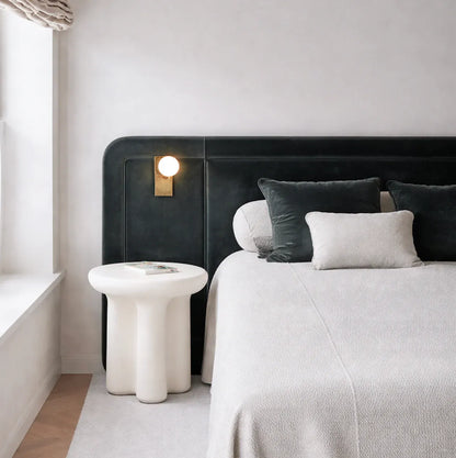 Interior Ave - Santorini Stone Side Table - Ivory-Furniture > Living Room > Side Tables-PEROZ Accessories
