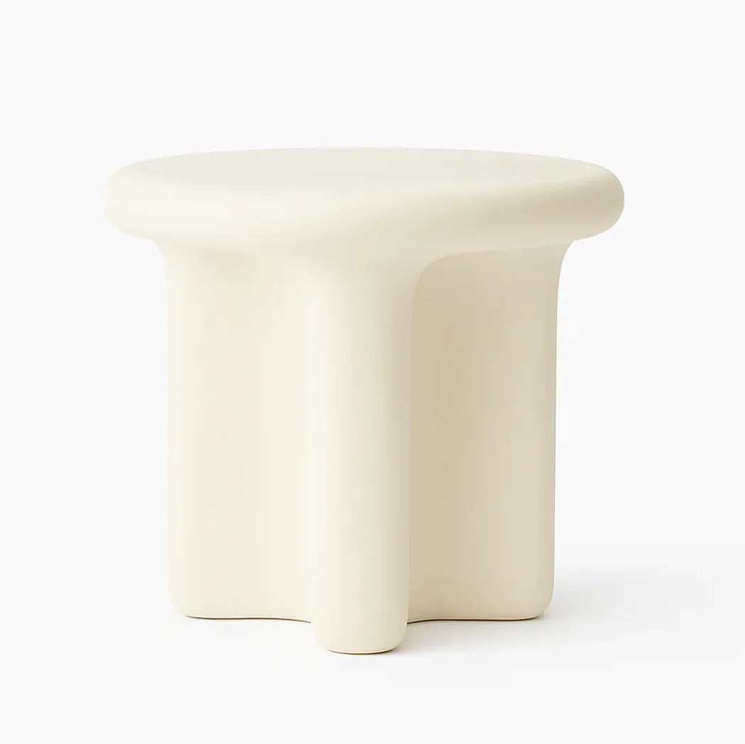 Interior Ave - Santorini Stone Side Table - Ivory-Furniture > Living Room > Side Tables-PEROZ Accessories