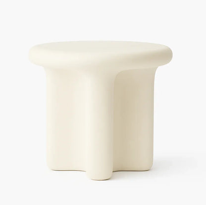 Interior Ave - Santorini Stone Side Table - Ivory-Furniture > Living Room > Side Tables-PEROZ Accessories