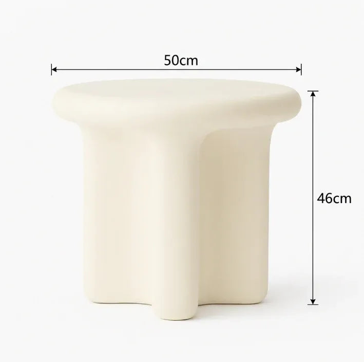 Interior Ave - Santorini Stone Side Table - Ivory-Furniture > Living Room > Side Tables-PEROZ Accessories