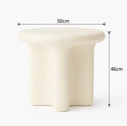 Interior Ave - Santorini Stone Side Table - Ivory-Furniture > Living Room > Side Tables-PEROZ Accessories