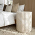 Interior Ave - Vera Fluted Stone Side Table - Matte Natural Stone-Furniture > Living Room > Side Tables-PEROZ Accessories