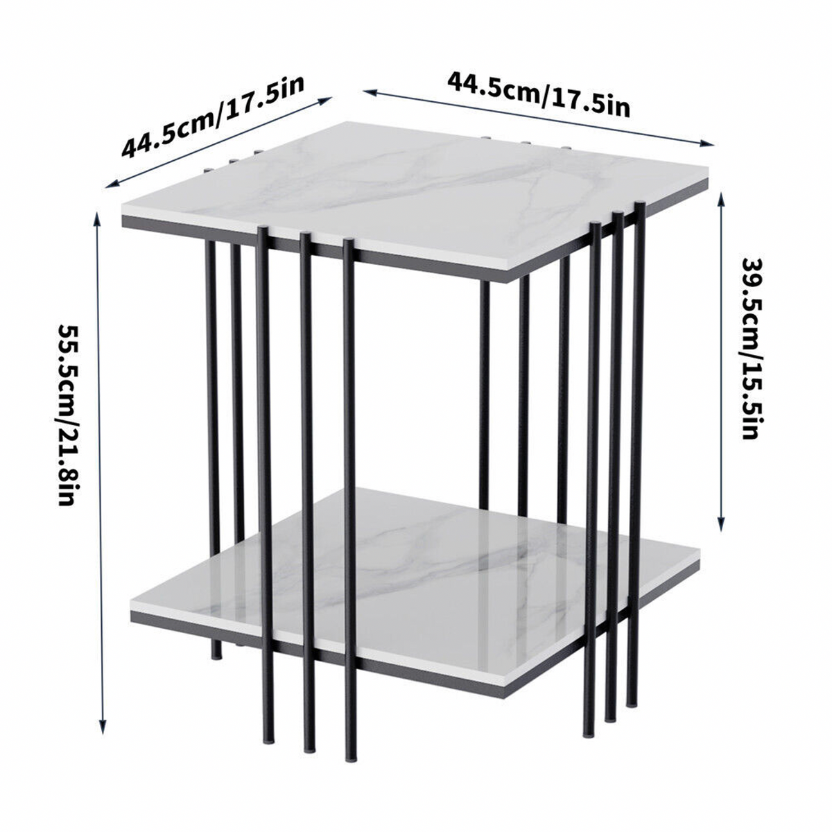 Interior Ave - Milano Black Square Side Table-Furniture > Dining > Buffets &amp; Sideboards-PEROZ Accessories