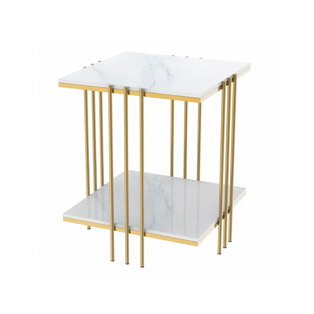 Interior Ave - Milano Gold Square Side Table-Furniture > Dining > Buffets &amp; Sideboards-PEROZ Accessories
