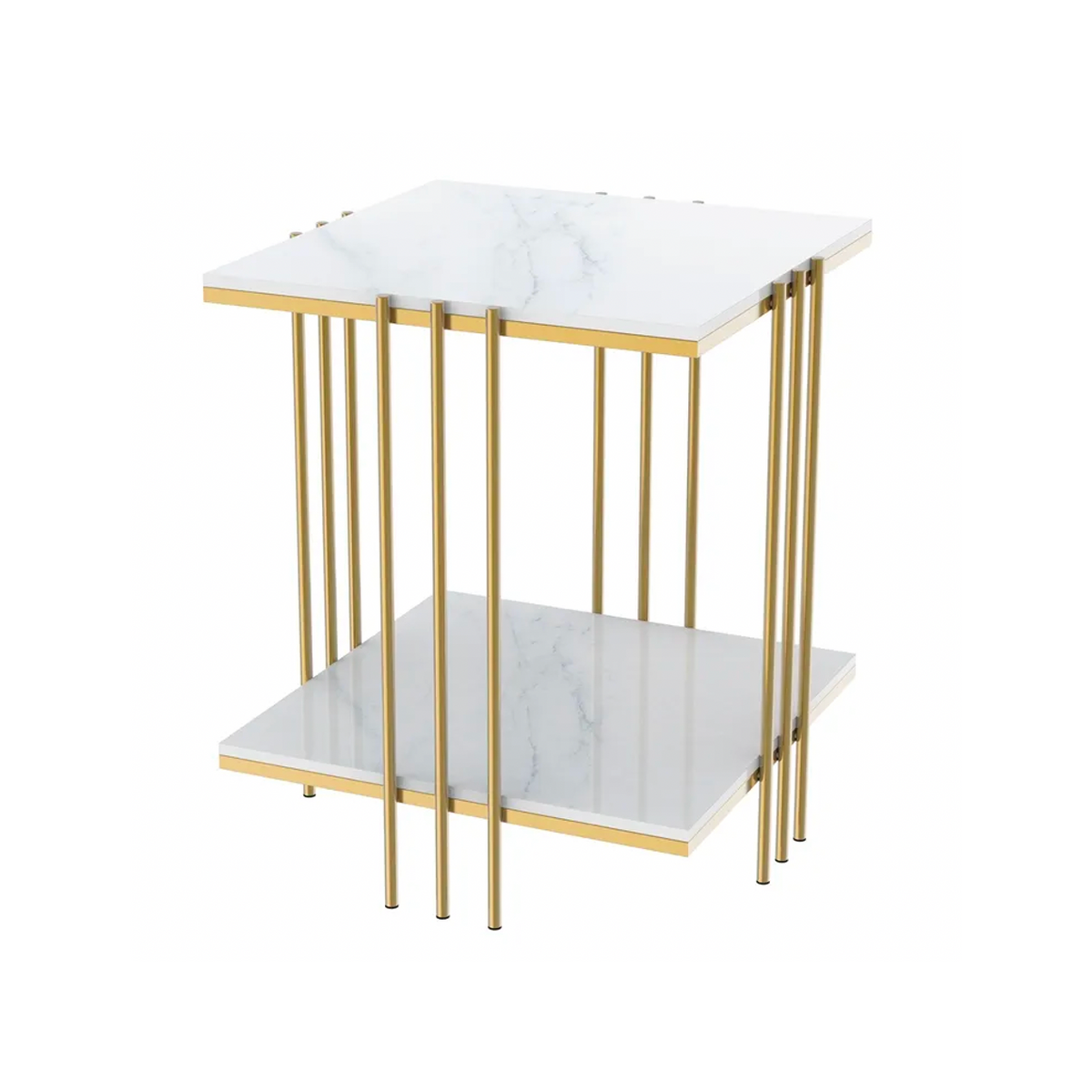 Interior Ave - Milano Gold Square Side Table-Furniture > Dining > Buffets &amp; Sideboards-PEROZ Accessories