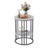 Interior Ave - Cleo Black Two Shelf Stone Side Table-Furniture > Bedroom > Bedside Tables-PEROZ Accessories