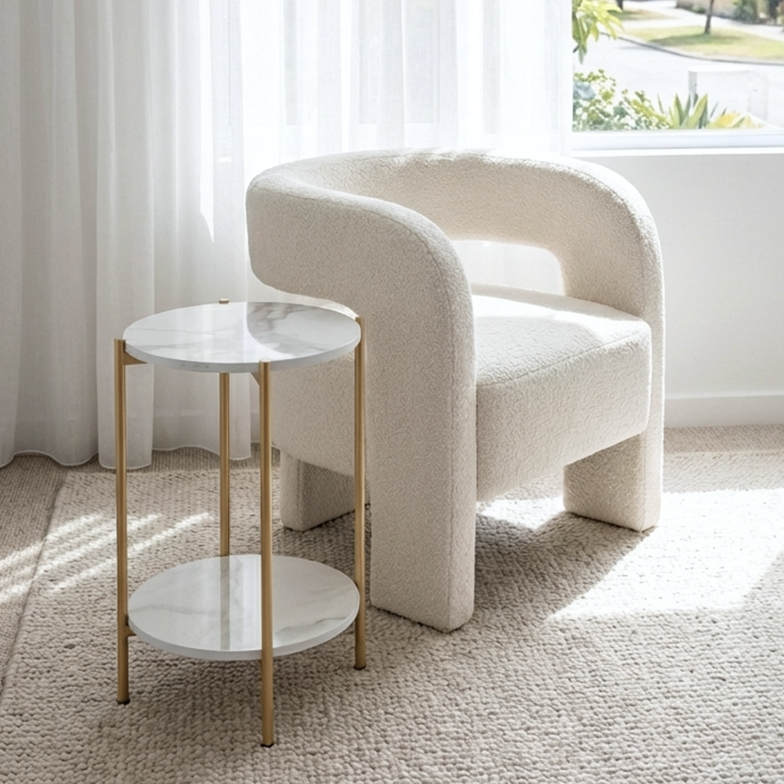 Interior Ave - Alba Gold Side Table-Furniture > Dining > Buffets &amp; Sideboards-PEROZ Accessories