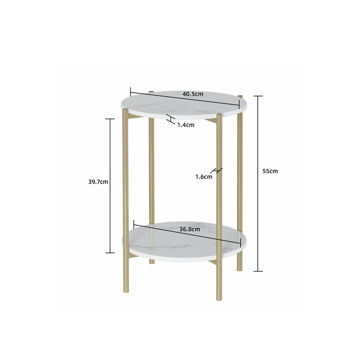 Interior Ave - Alba Gold Side Table-Furniture > Dining > Buffets &amp; Sideboards-PEROZ Accessories