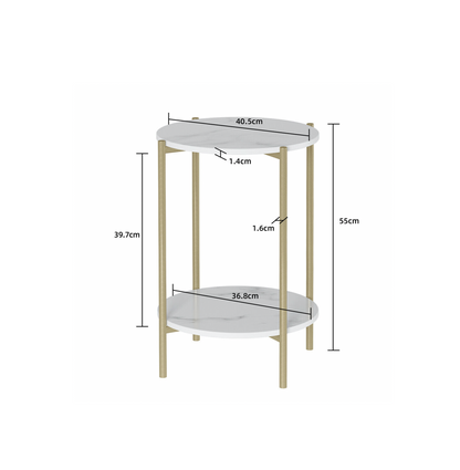 Interior Ave - Alba Gold Side Table-Furniture > Dining > Buffets &amp; Sideboards-PEROZ Accessories