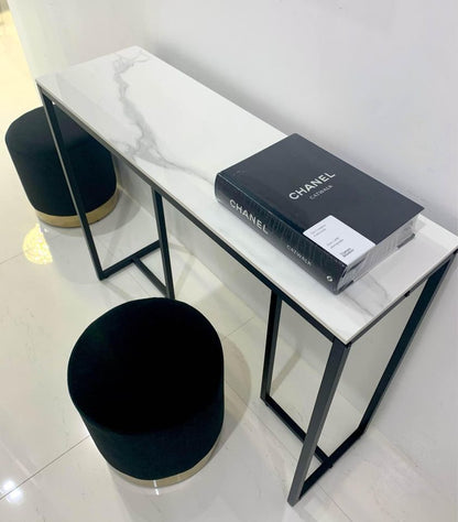 Interior Ave - Stone Marble Console - Marble &amp; Black-Furniture > Living Room > Coffee Tables-PEROZ Accessories