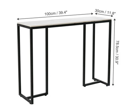 Interior Ave - Stone Marble Console - Marble &amp; Black-Furniture > Living Room > Coffee Tables-PEROZ Accessories