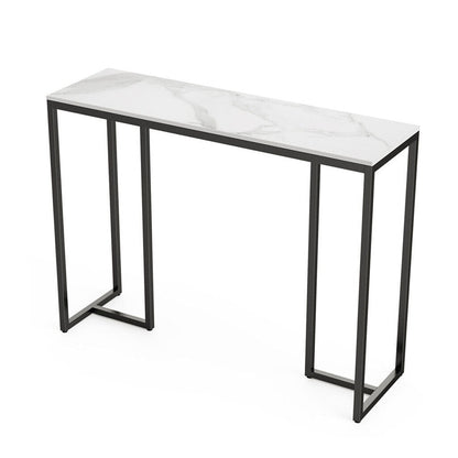 Interior Ave - Stone Marble Console - Marble &amp; Black-Furniture > Living Room > Coffee Tables-PEROZ Accessories