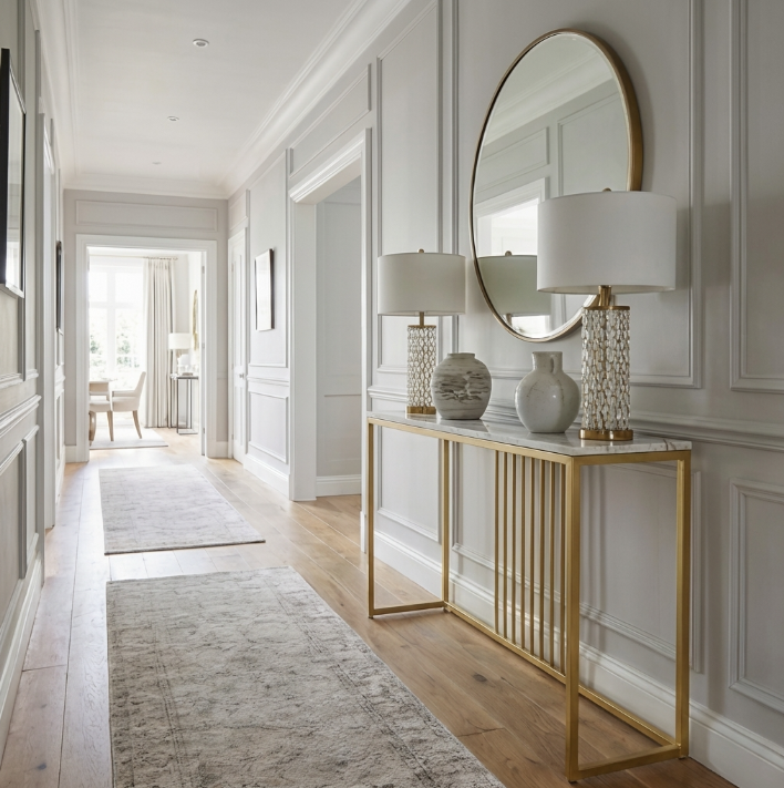 Interior Ave - Aurelia Hallway Console Table - Gold-Console Tables-PEROZ Accessories