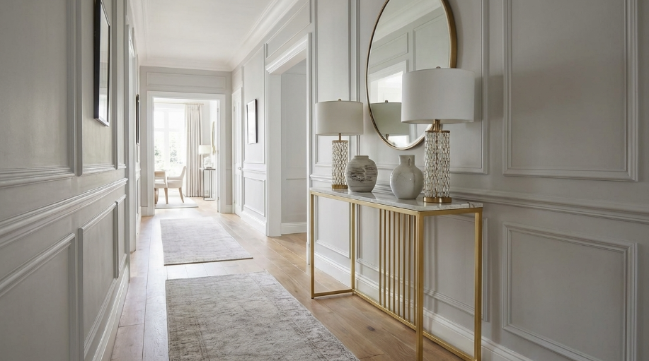 Interior Ave - Aurelia Hallway Console Table - Gold-Console Tables-PEROZ Accessories