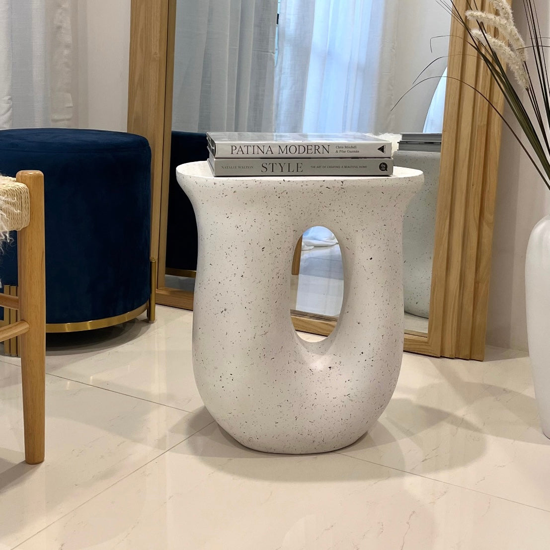 Interior Ave - Cosmo Terrazzo Accent Side Table-Furniture > Bedroom > Bedside Tables-PEROZ Accessories