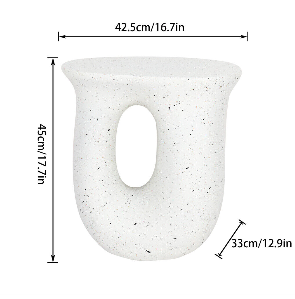 Interior Ave - Cosmo Terrazzo Accent Side Table-Furniture > Bedroom > Bedside Tables-PEROZ Accessories