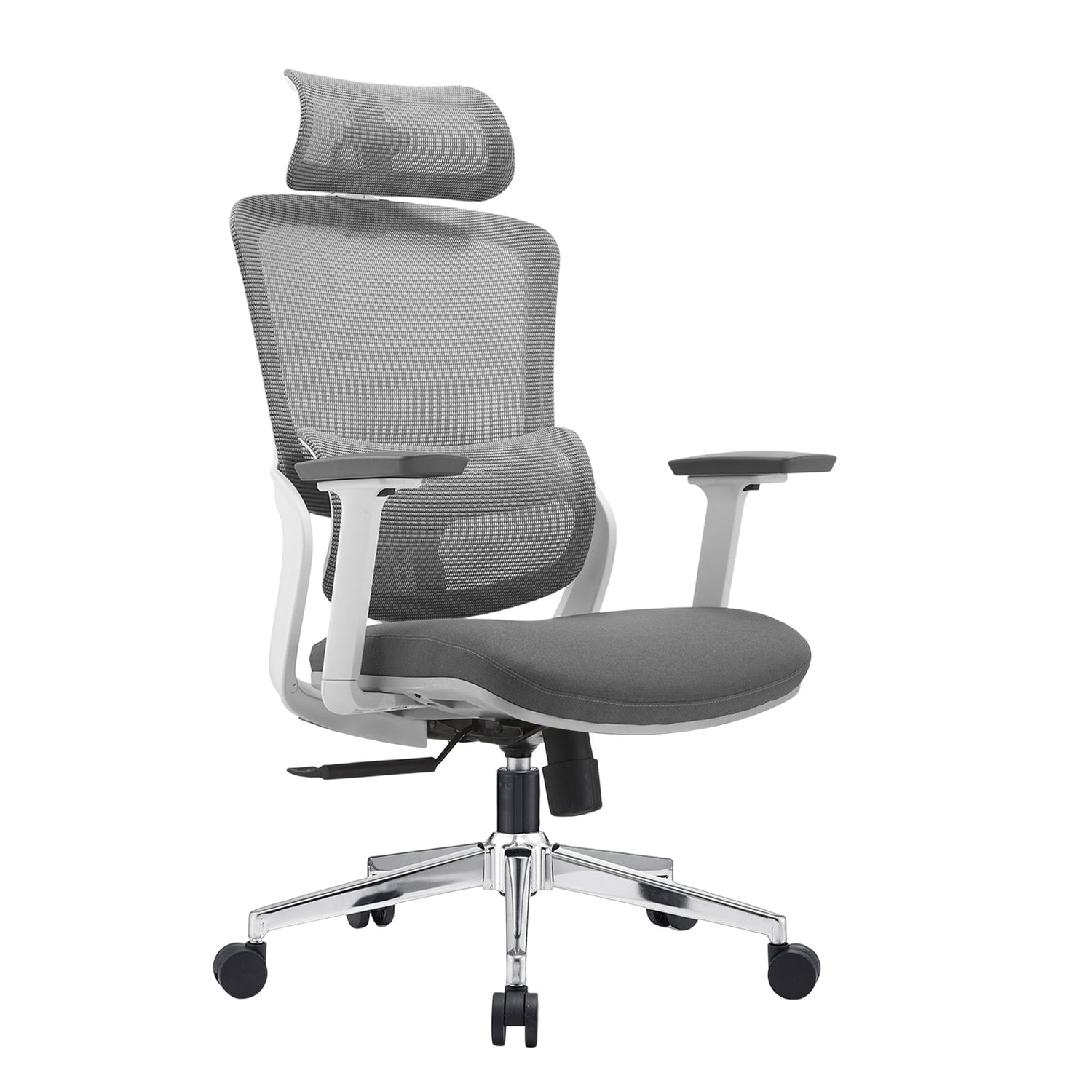 Elena High Back Fabric Seat Ergonomic Office Chair In Grey-Furniture &gt; Office &gt; Office &amp; Desk Chairs-PEROZ Accessories
