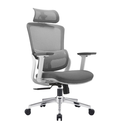 Elena High Back Fabric Seat Ergonomic Office Chair In Grey-Furniture &gt; Office &gt; Office &amp; Desk Chairs-PEROZ Accessories