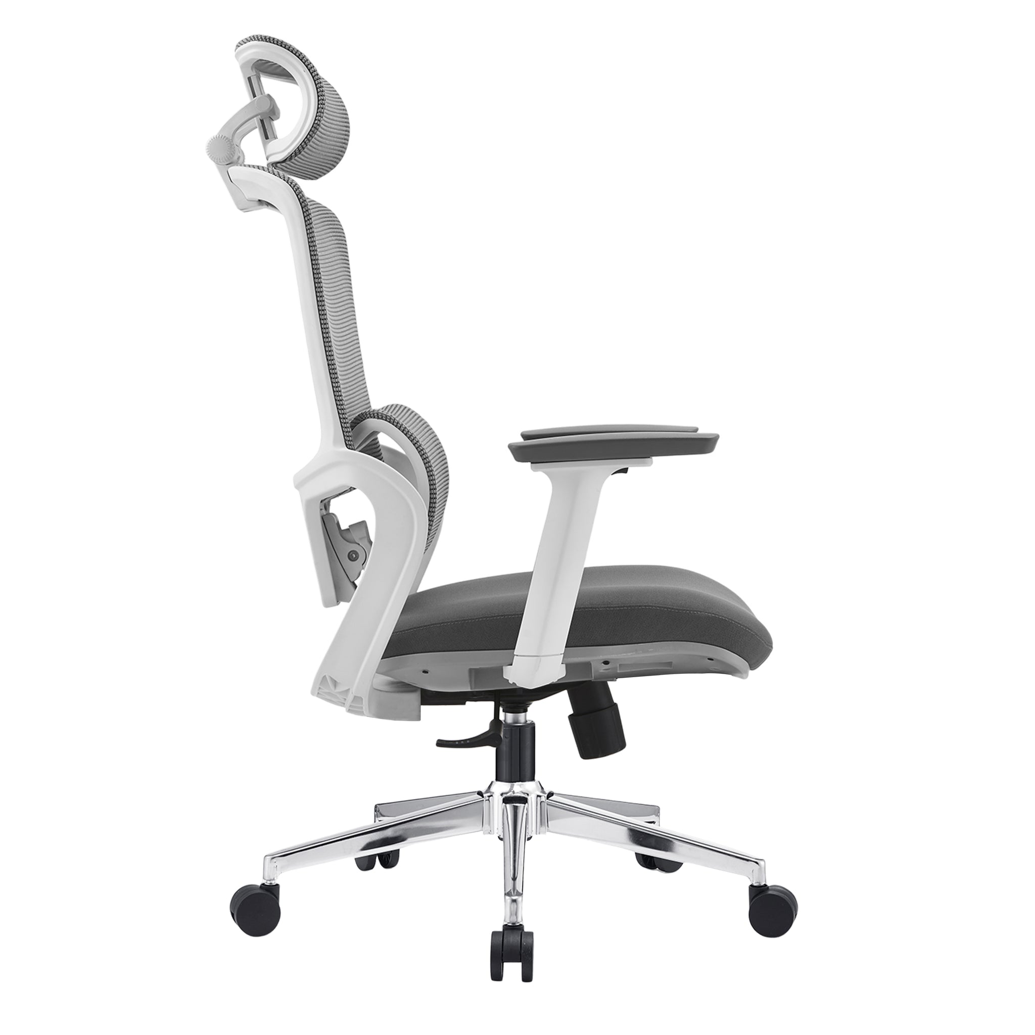 Elena High Back Fabric Seat Ergonomic Office Chair In Grey-Furniture &gt; Office &gt; Office &amp; Desk Chairs-PEROZ Accessories