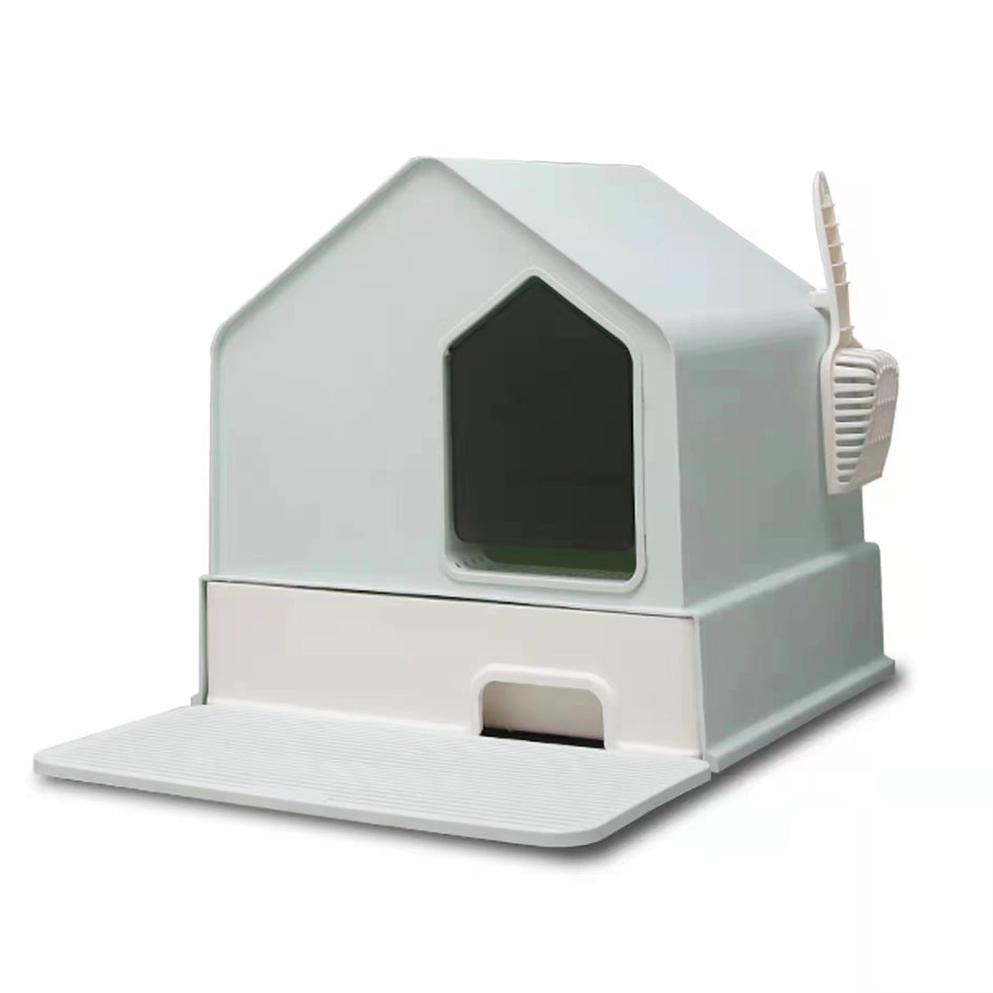 Petwiz Enclosed Cat Litter Box House – Green-Pet Care &gt; Cat Supplies-PEROZ Accessories