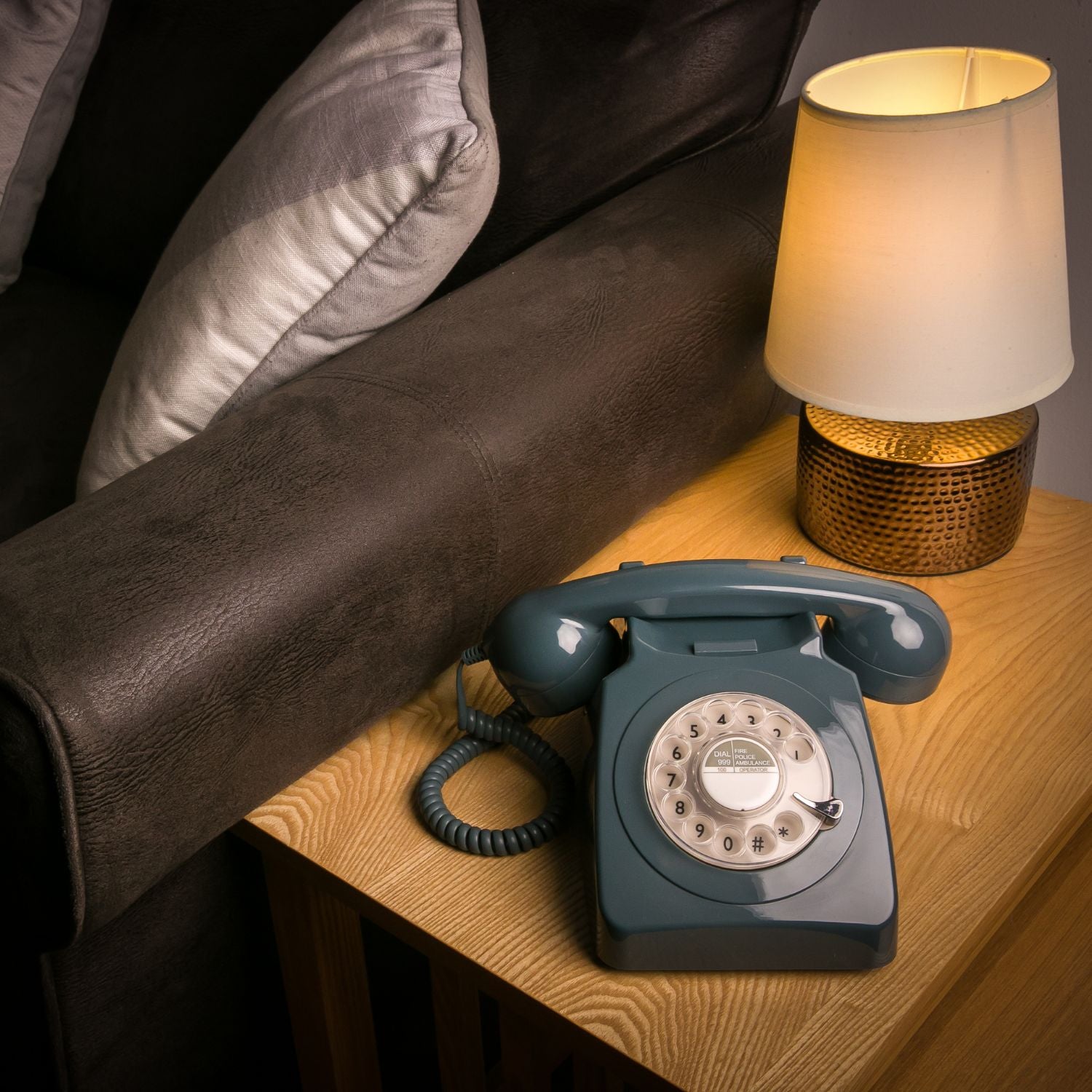 GPO Retro 746 Rotary Telephone - Grey-Home &amp; Garden &gt; Wall Art-PEROZ Accessories